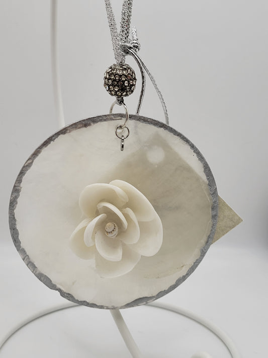 Seashell Flower Ornament - Hand Embellished