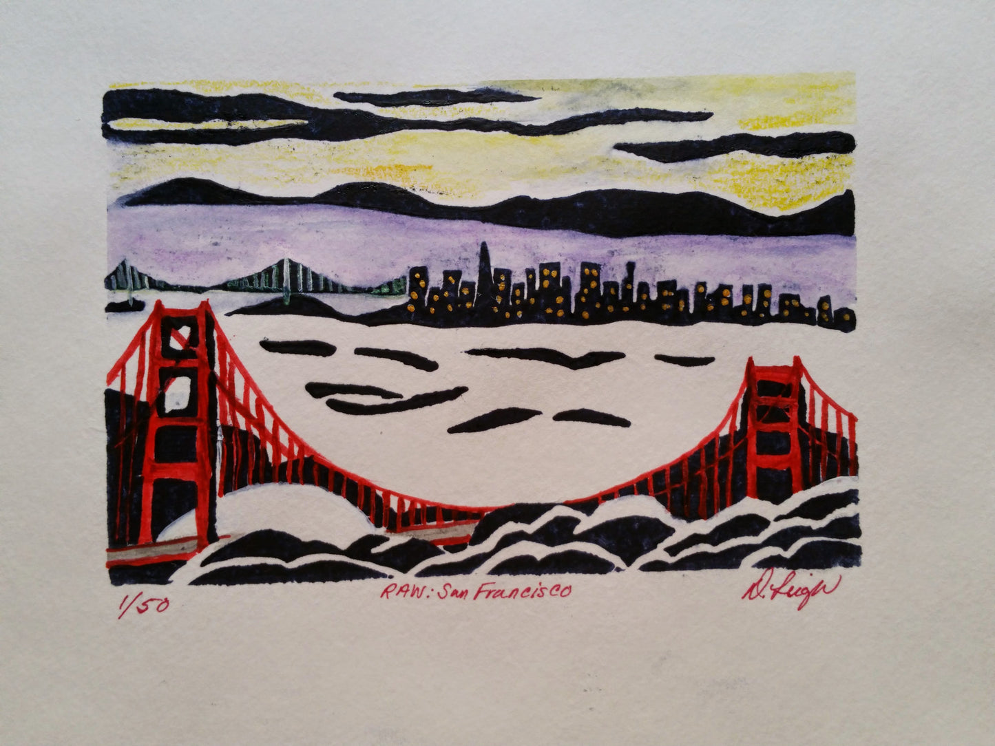 Raw: The San Francisco Skyline on Handmade paper